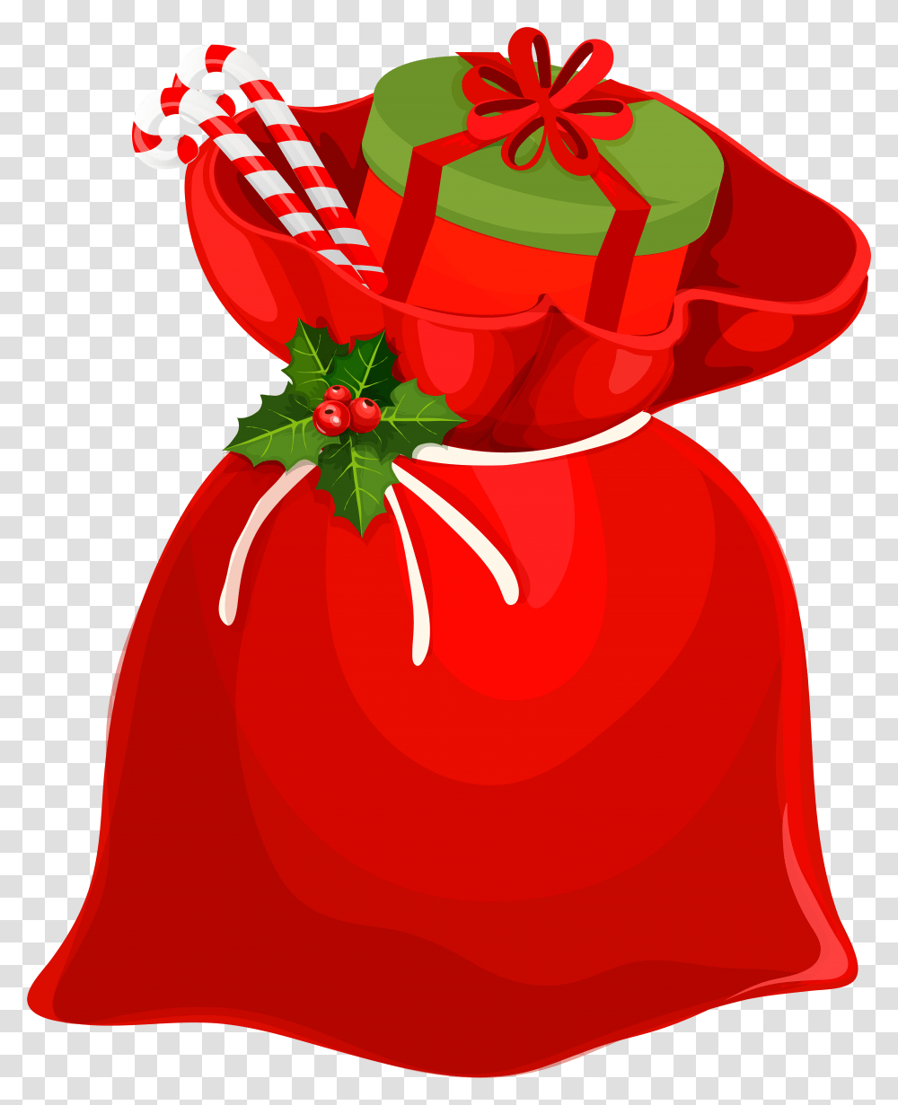 Christmas Santa Bag Clip Art Image, Gift, Plant, Petal, Flower Transparent Png