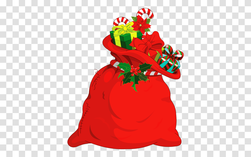 Christmas Santa Bag Picture Santa's Bag Clipart, Plant, Gift, Floral Design Transparent Png
