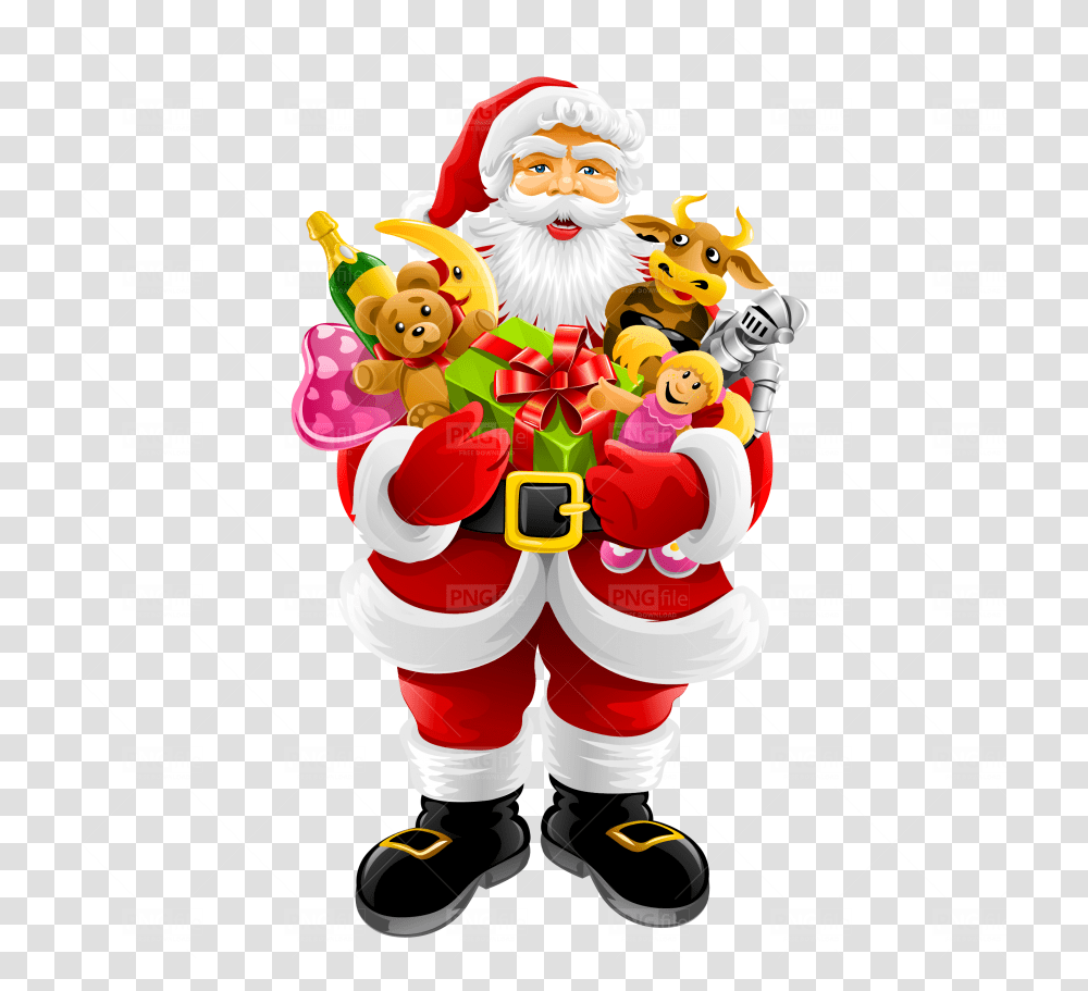 Christmas Santa Claus Free Download Santa Claus Cartoon Holding Gifts, Super Mario, Performer, Clown Transparent Png