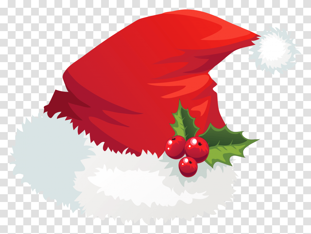 Christmas Santa Claus Hat Mistletoe Clip Arts, Plant, Fruit, Food, Strawberry Transparent Png