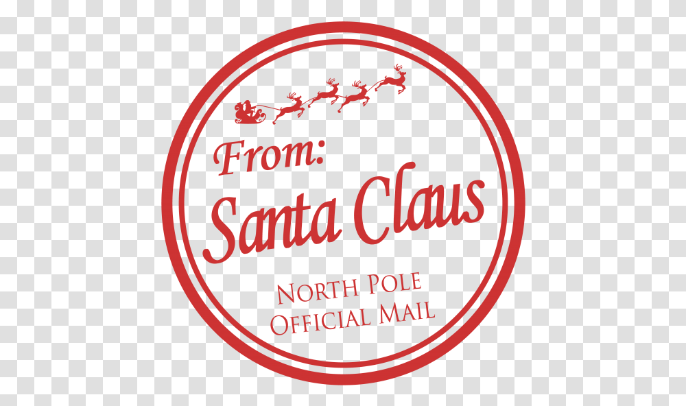 Christmas Santa Rubber Stamp Free Stock Photo Public First Bank Of Conroe, Label, Text, Alphabet, Logo Transparent Png