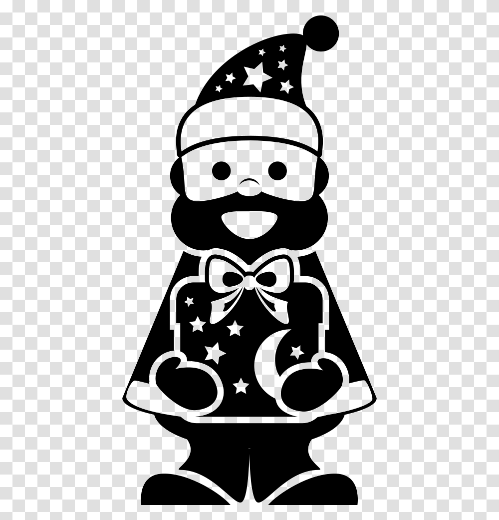 Christmas Santa Silueta Santa Claus, Stencil Transparent Png