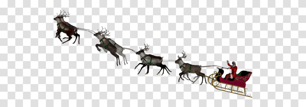 Christmas Santa Sleigh - Free Images Vector Psd Santa Claus, Mammal, Animal, Vehicle, Transportation Transparent Png