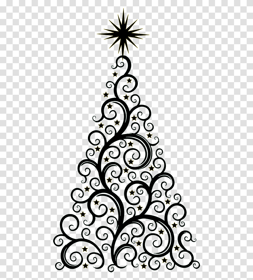 Christmas Silhouettes Clipart Christmas Tree, Graphics, Floral Design, Pattern, Plant Transparent Png