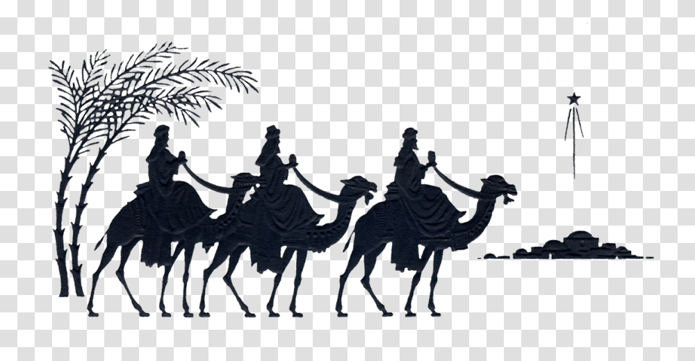 Christmas Silhouettes Three Wise Men, Art, Statue, Sculpture, Horse Transparent Png