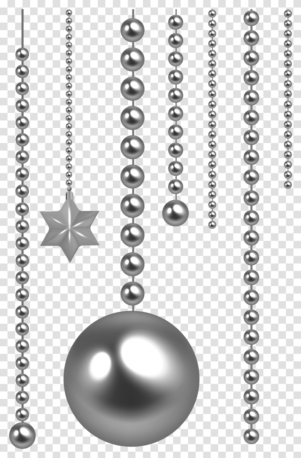 Christmas Silver Beads Clip Art Image Christmas Pendant Vector Free Transparent Png