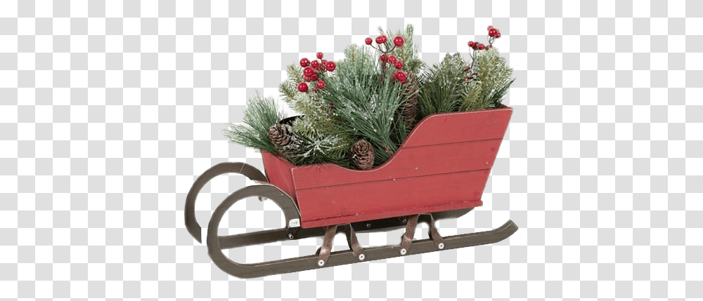 Christmas Sled Photos Flowerpot, Transportation, Vehicle, Plant, Blossom Transparent Png