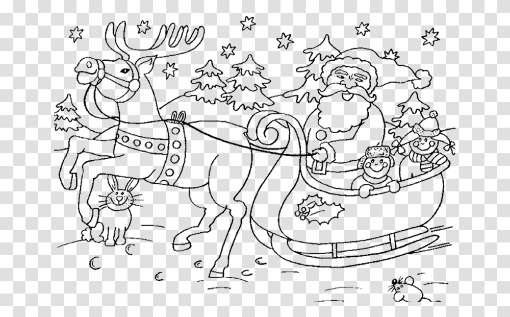 Christmas Sleigh Colouring Pages, Floral Design, Pattern Transparent Png