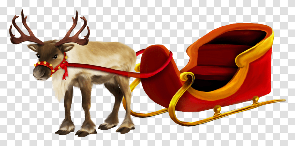 Christmas Sleigh Reindeer And Sleigh, Dog, Pet, Canine, Animal Transparent Png
