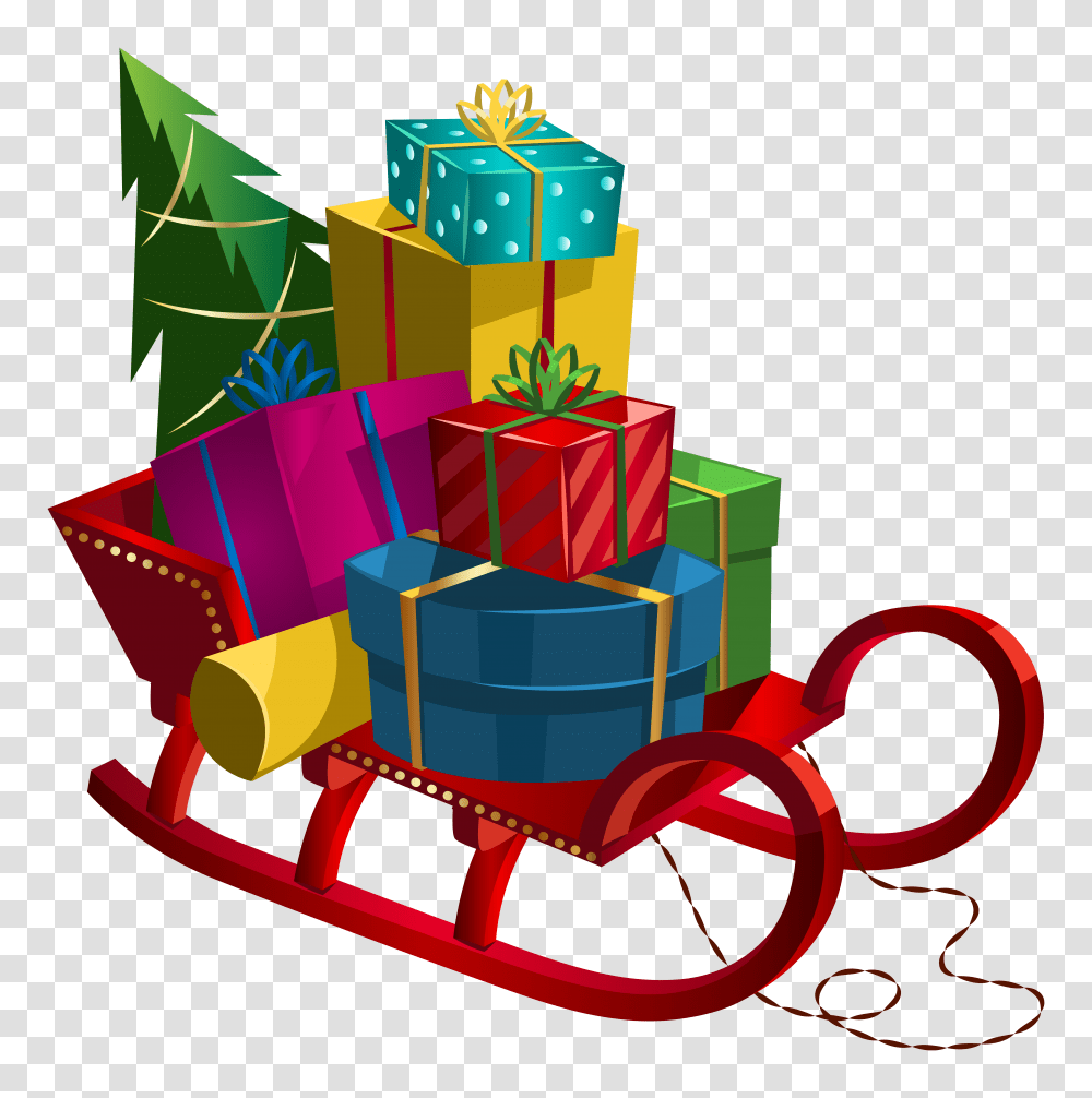 Christmas Sleigh With Gifts Clip Art Gallery, Sled Transparent Png