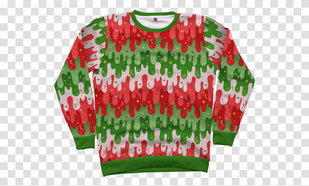 Christmas Slime Sweater Sweater Cartoon Ugly Sweathers Clipart, Clothing, Apparel, Bib, Blouse Transparent Png