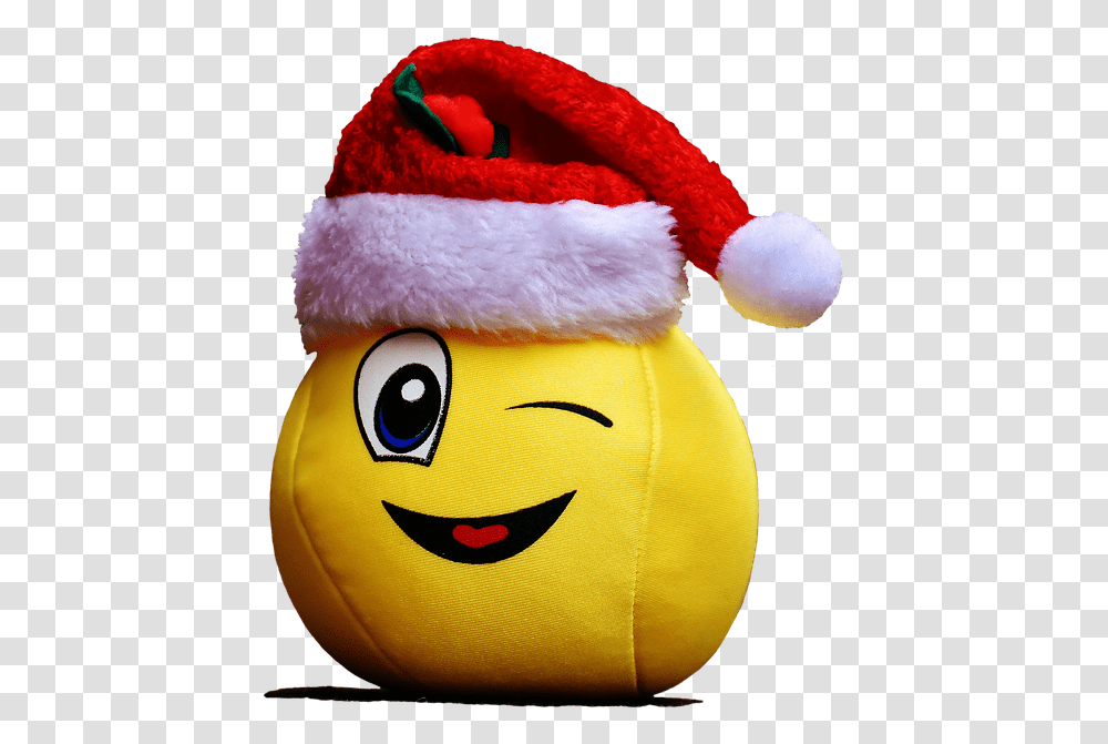 Christmas Smiley Funny Laugh Wink Santa Hat Christmas Smiley, Toy, Apparel, Plush Transparent Png