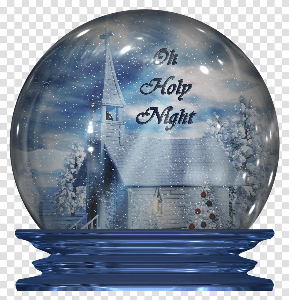 Christmas Snow Globe Scene, Sphere, Bottle, Crystal, Building Transparent Png
