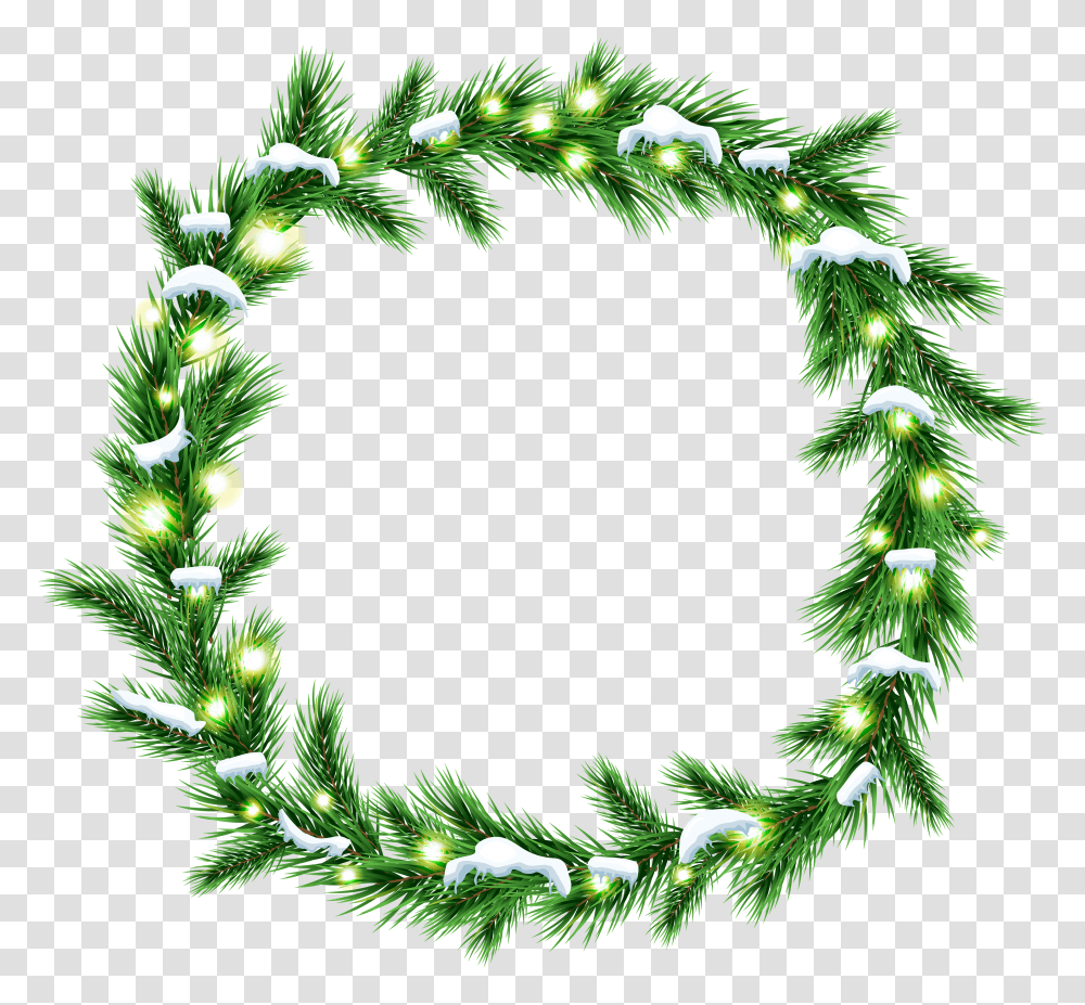 Christmas Snowy Wreath Clip Transparent Png