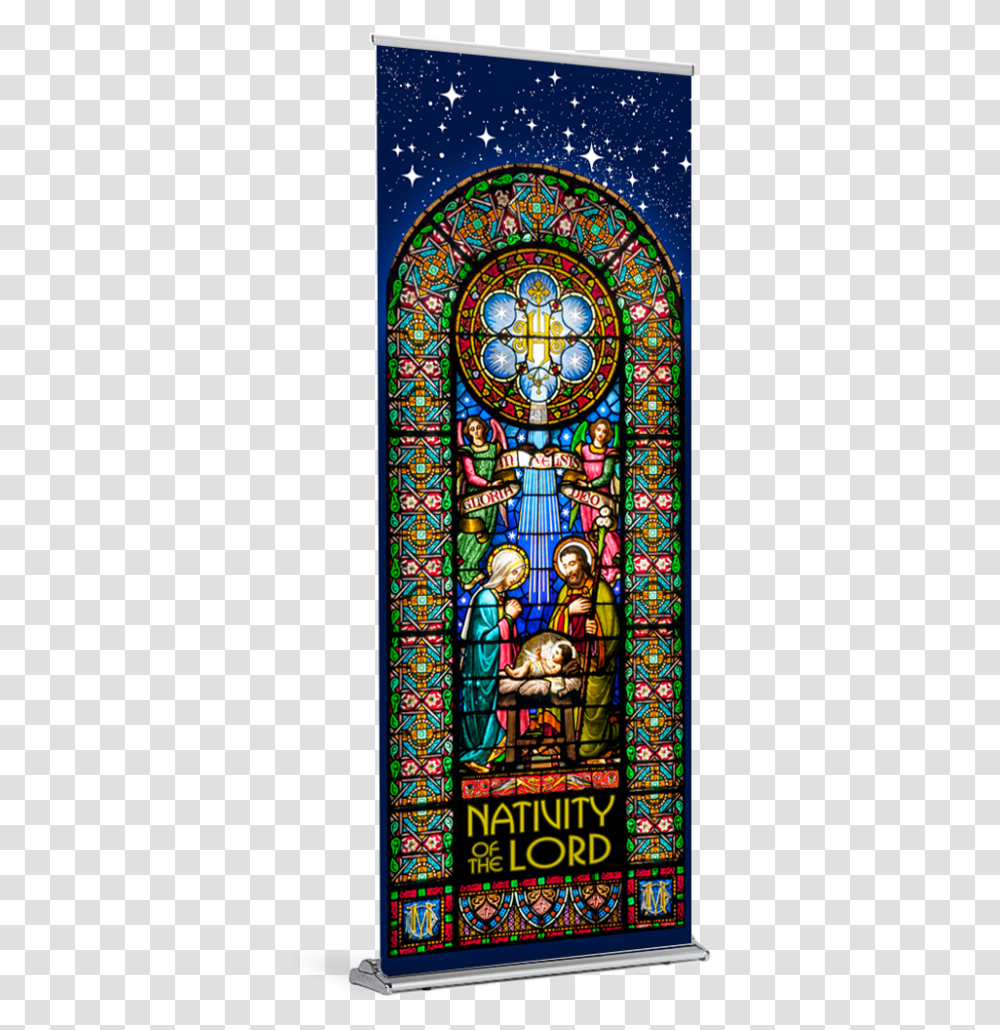 Christmas Stained Glass Banner Stained Glass, Art Transparent Png