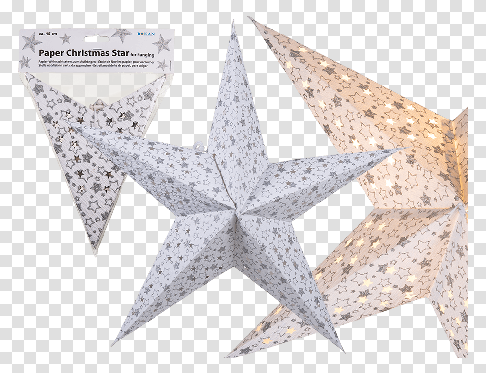 Christmas Star White Paper Christmas Star With Silver Papierov Hviezda, Cross, Symbol, Star Symbol, Triangle Transparent Png
