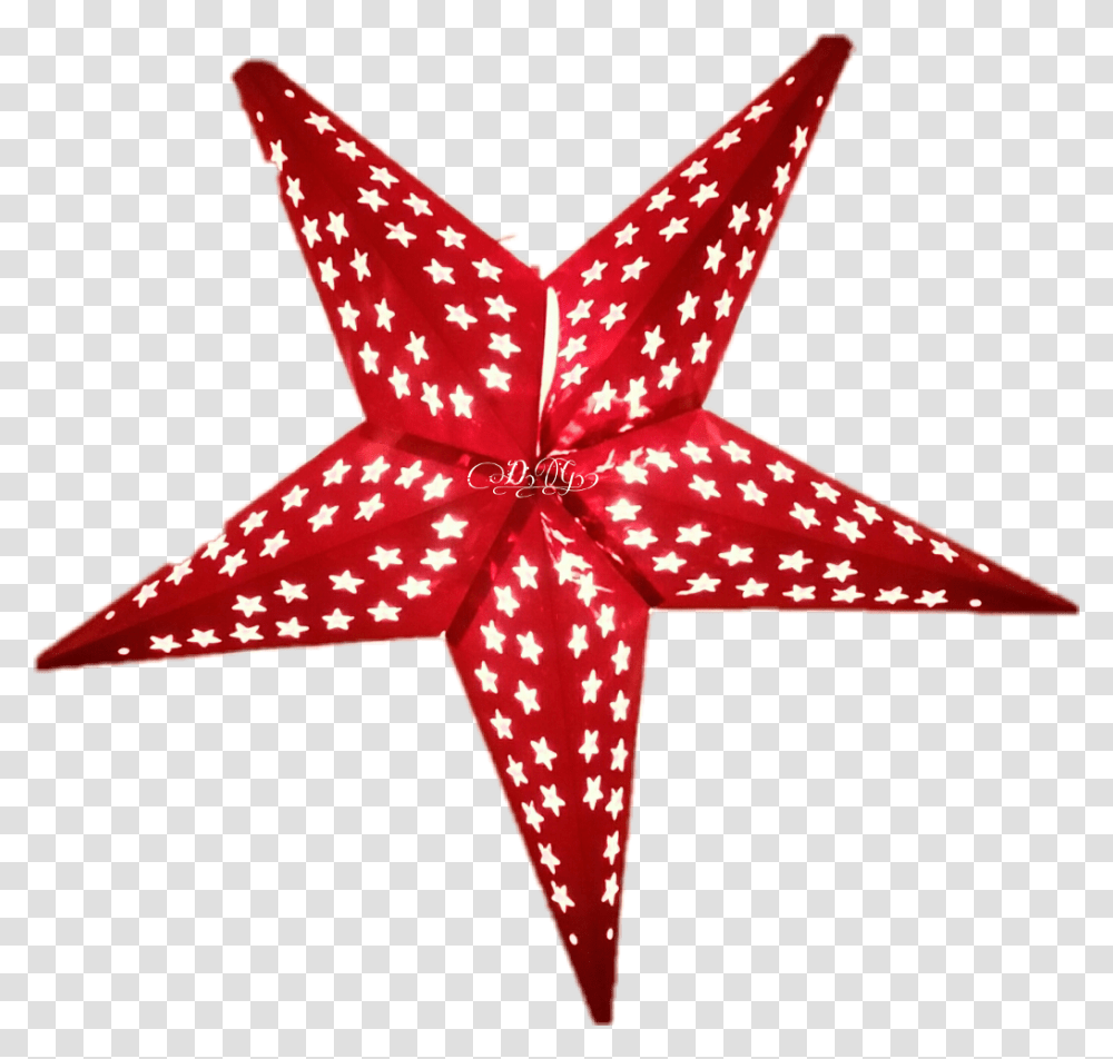 Christmas Stars Twinkle Lights Red Paper Star, Cross, Star Symbol Transparent Png