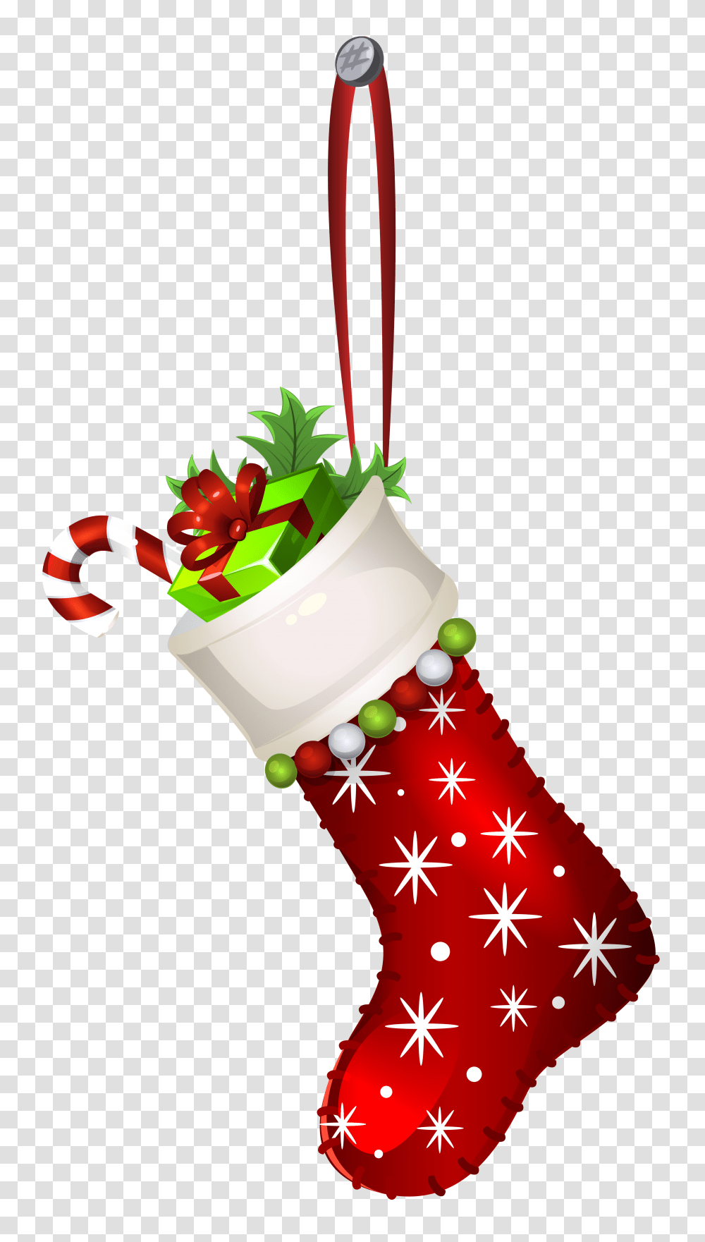 Christmas Stocking Clipart Group With Items, Gift Transparent Png