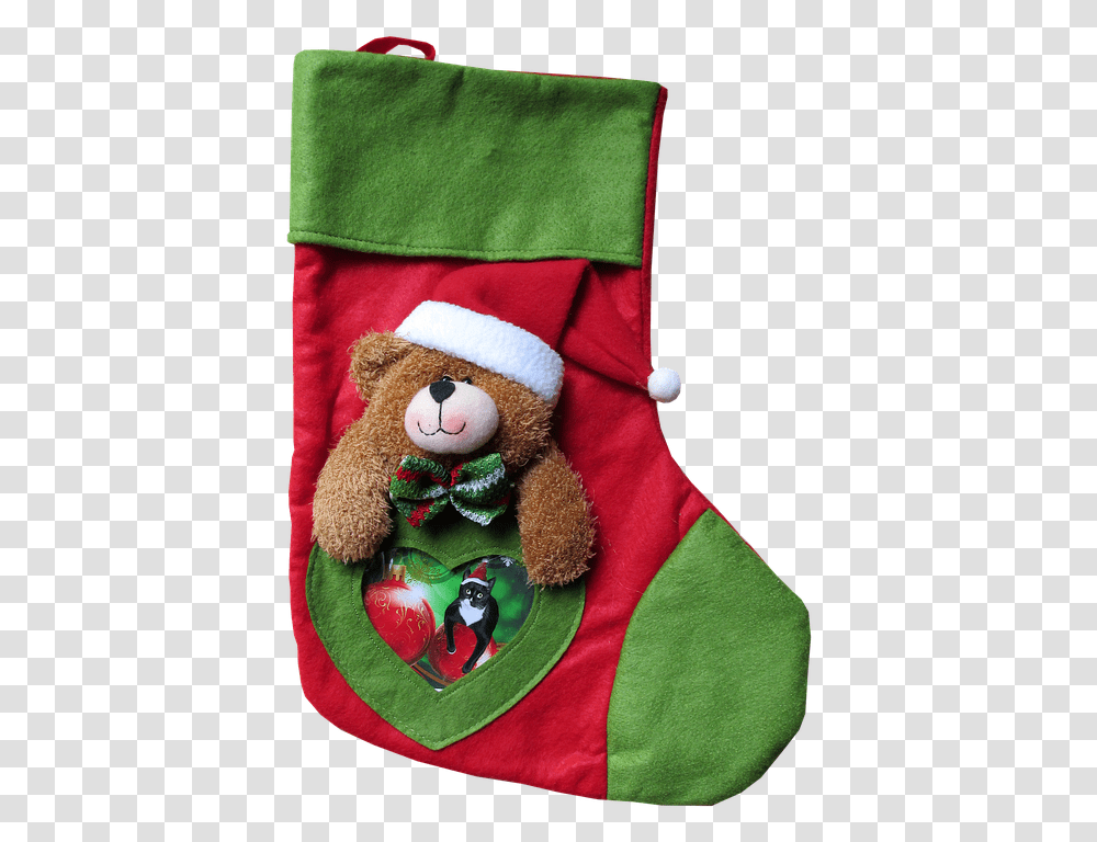 Christmas Stocking Gifts Decoration Stocking Real Christmas, Teddy Bear, Toy, Penguin, Bird Transparent Png