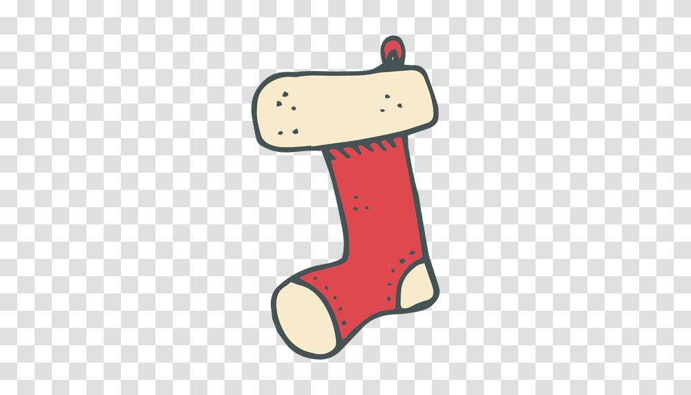 Christmas Stocking Hand Drawn Cartoon Icon, Gift Transparent Png