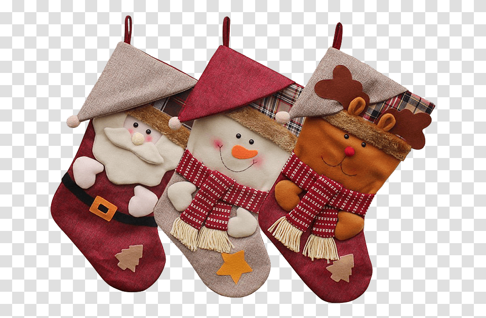Christmas Stocking Santa 3d, Gift, Applique Transparent Png