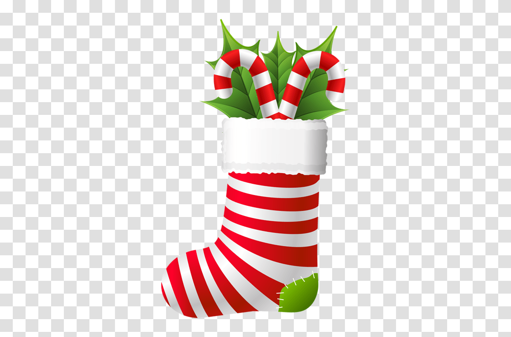 Christmas Stocking With Candy Canes Clip Art Projects To Try, Gift Transparent Png