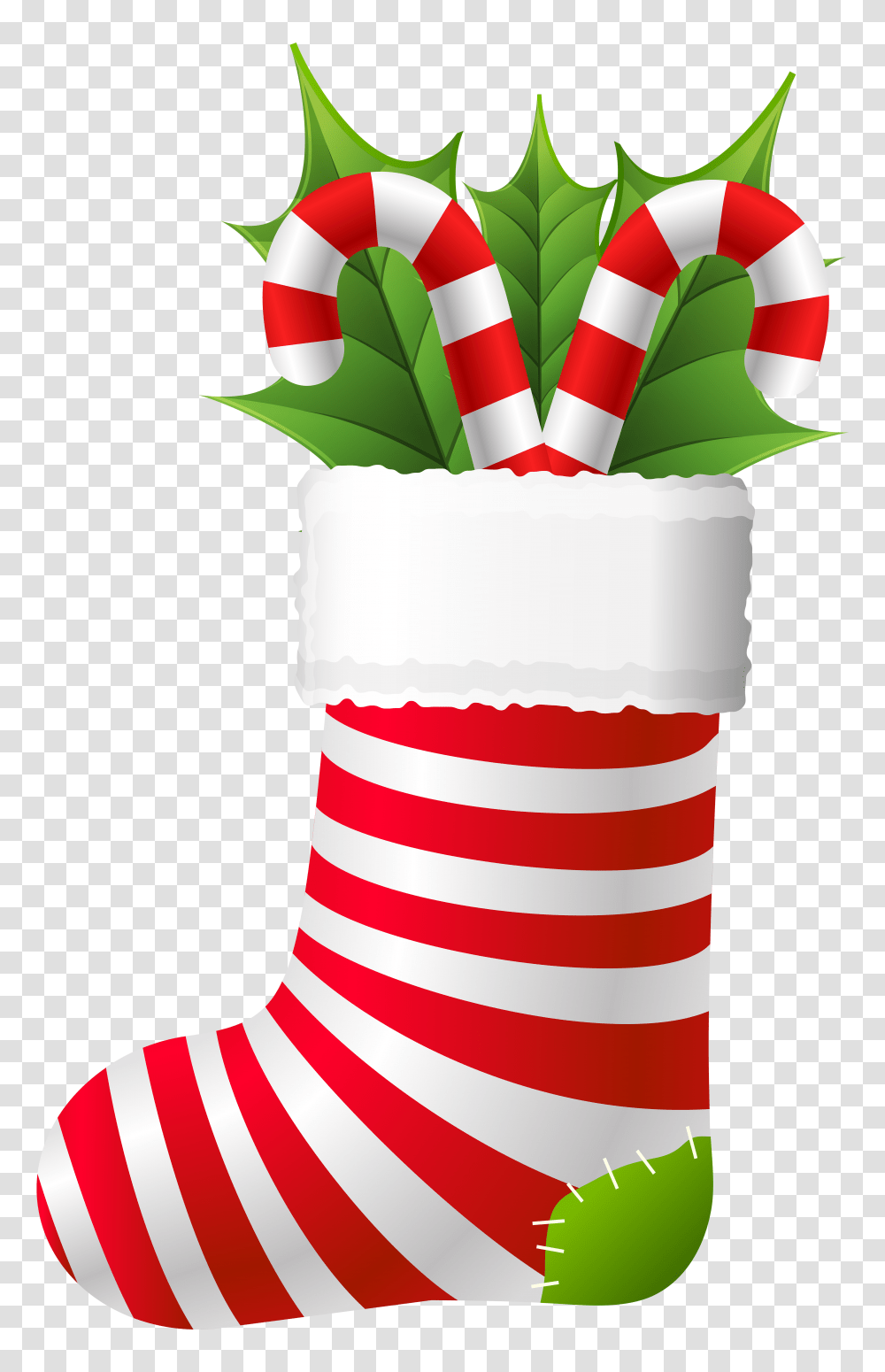 Christmas Stocking With Candy Canes Clip Gallery, Sweets, Food, Beverage, Flag Transparent Png