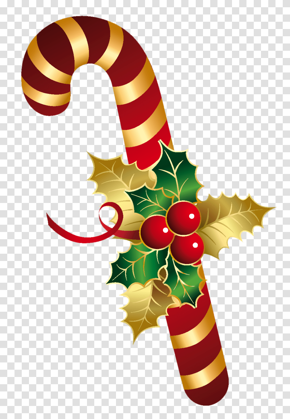 Christmas Sugar Cane With Mistletoe Christmas Candy Cane Clipart, Plant, Graphics, Tree, Symbol Transparent Png