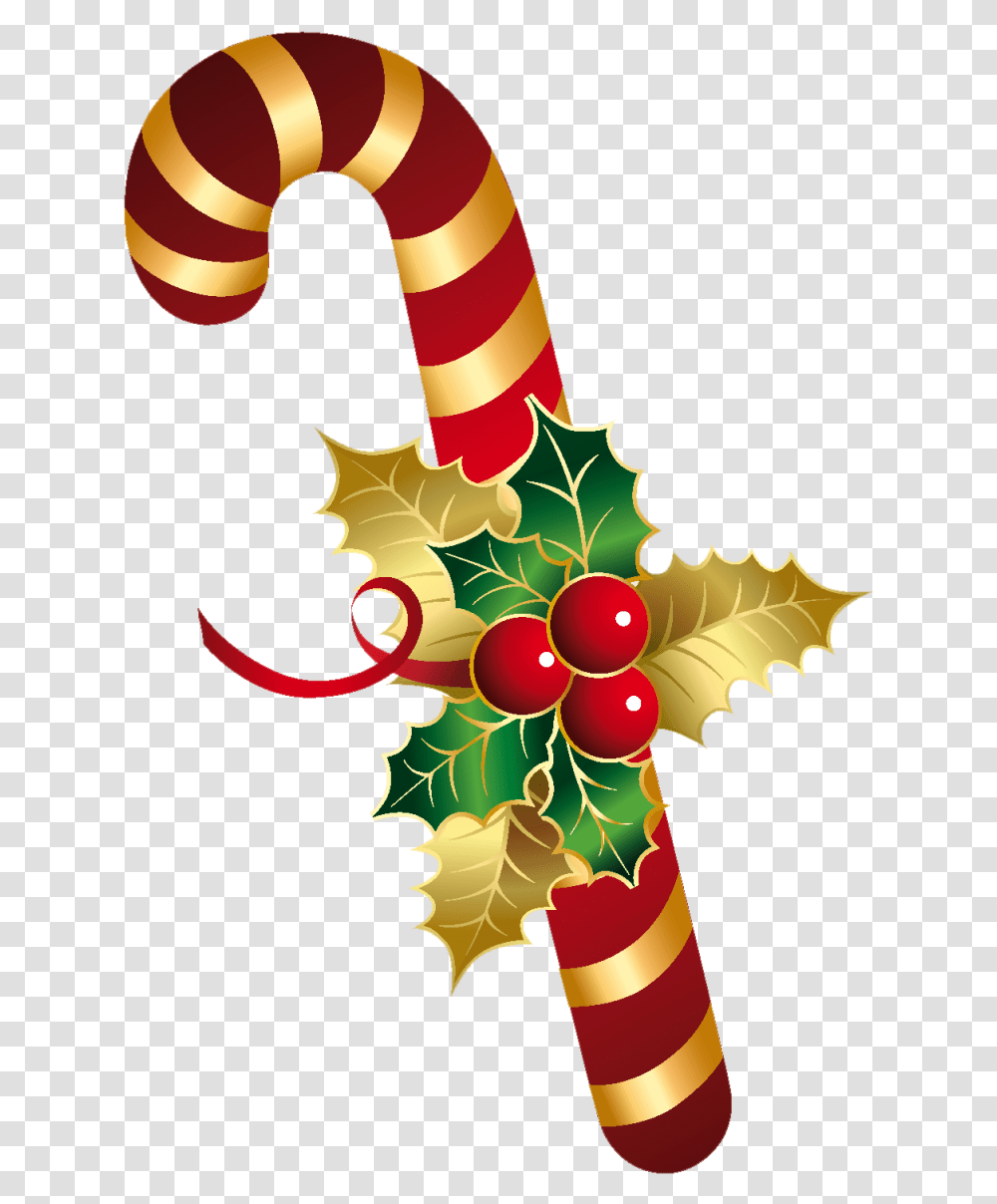 Christmas Sugar Cane With Mistletoe Image Candy Cane Clip Art, Plant, Tree, Diwali Transparent Png
