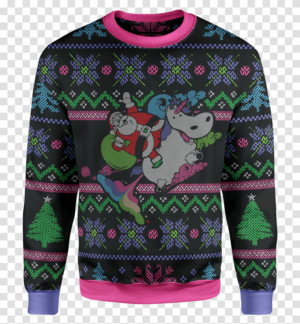 Christmas Sweater 4xl Rainbow Unicorn Christmas Sweater Unicorn Christmas Sweater, Sleeve, Long Sleeve, Sweatshirt Transparent Png