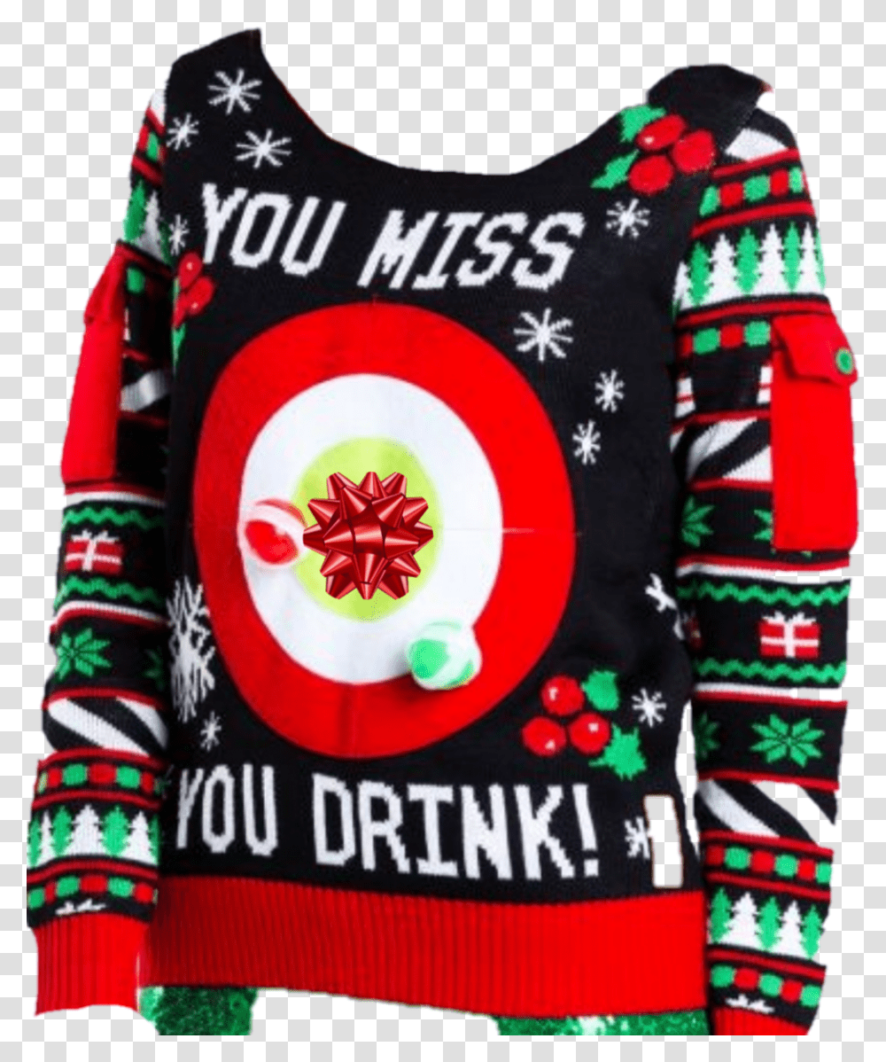 Christmas Sweater Contest Ugly Funny Libertymoon74 Drinking Ugly Christmas Sweater, Sleeve, Long Sleeve, Shirt Transparent Png