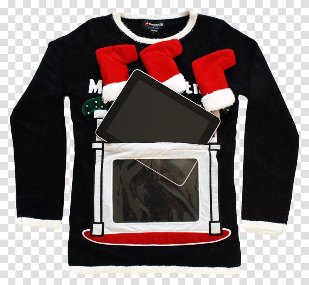 Christmas Sweater Fits Ipad Kindle Fire And Other Ipad Fireplace Christmas Sweater, Person, Laptop, Computer Transparent Png