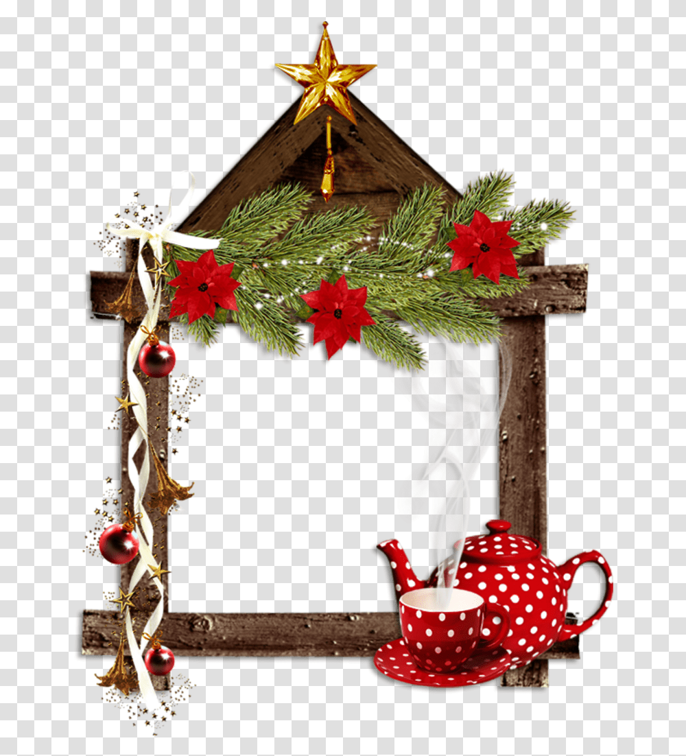 Christmas Tea Border Clipart, Plant, Tree, Wreath, Ornament Transparent Png