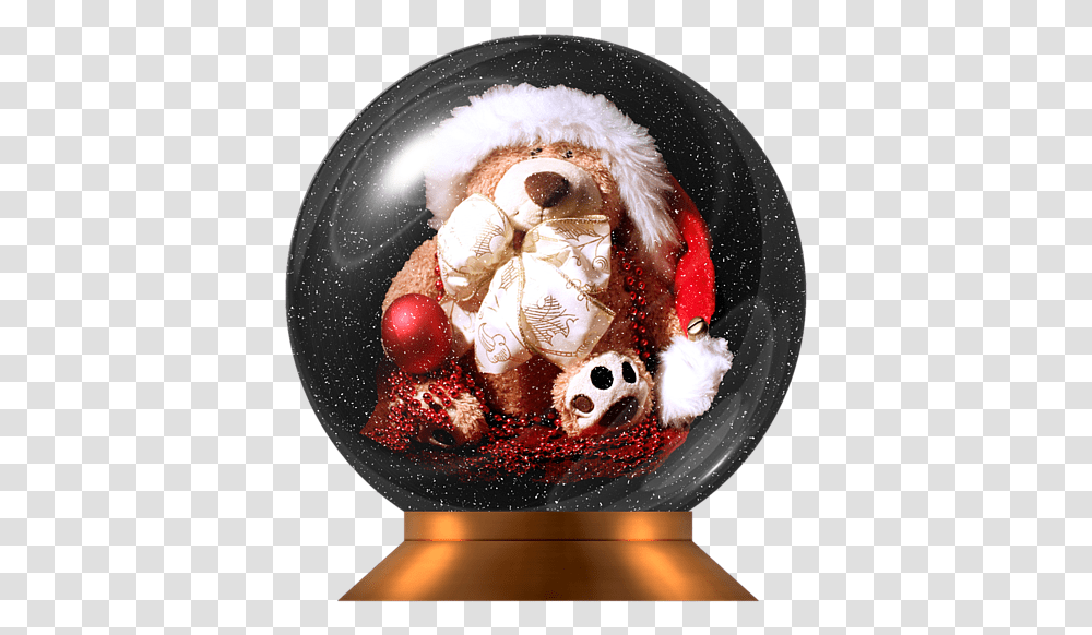 Christmas Teddy Snow Globe Santa Claus, Sweets, Food, Confectionery, Toy Transparent Png