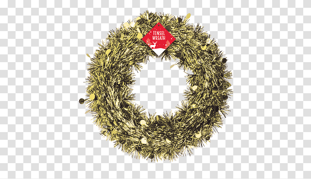 Christmas Tinsel Wreath 28cm Christmas Day Full Size Sign, Christmas Tree, Ornament, Plant,  Transparent Png