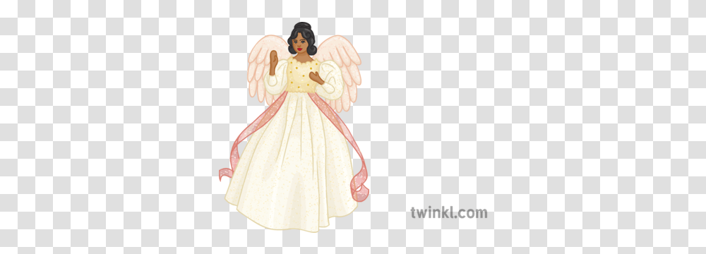 Christmas Tree Angel Illustration Twinkl Fairy, Art, Person, Human, Archangel Transparent Png