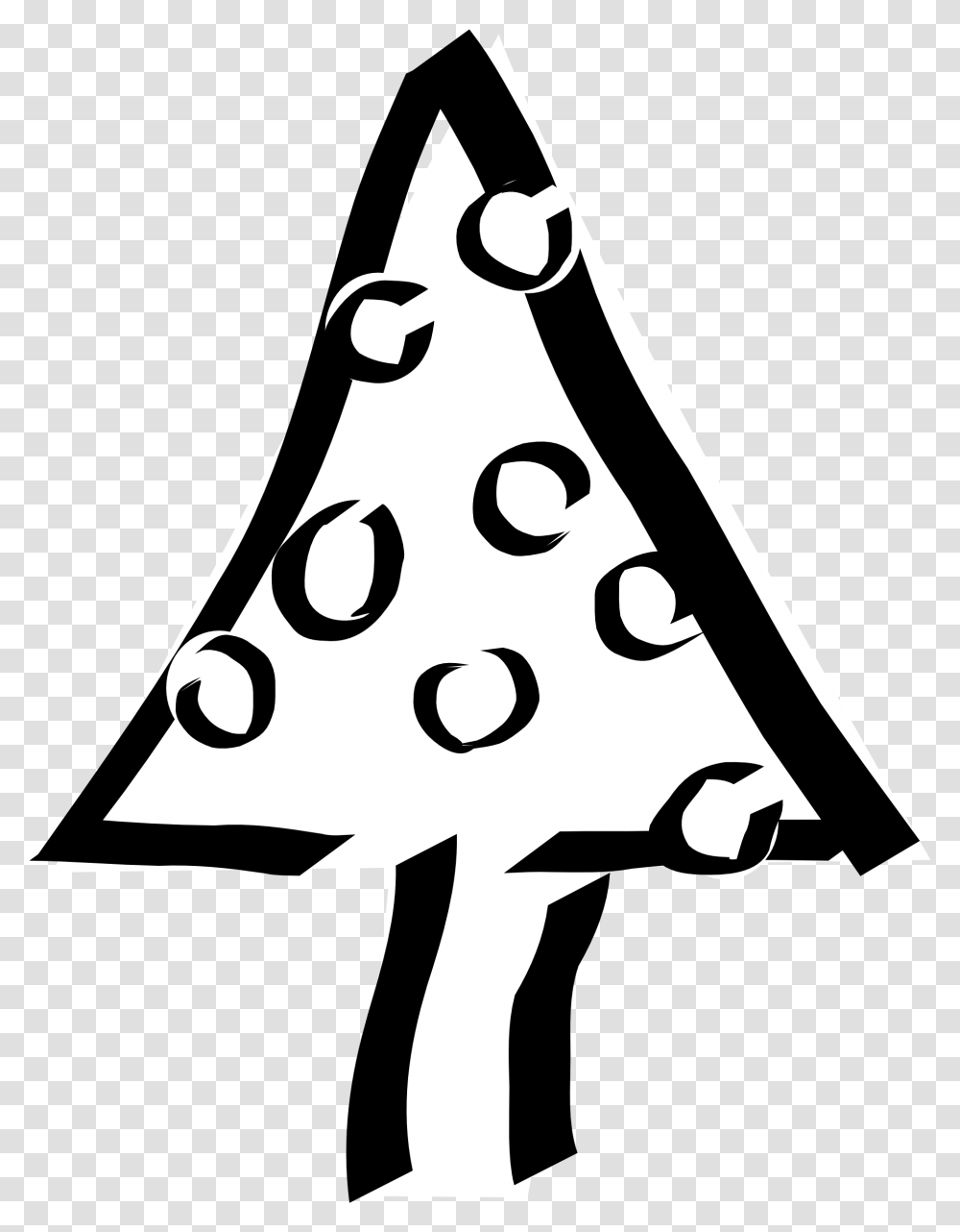 Christmas Tree Black White Line Art Tatoo Tattoo Xmas Presents Clipart Christmas Small, Plant, Ornament, Triangle, Stencil Transparent Png