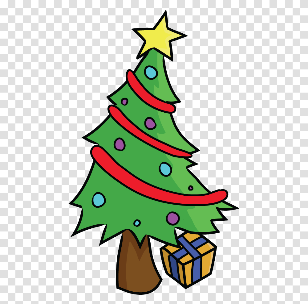 Christmas Tree Cartoon Images, Plant, Ornament, Star Symbol Transparent Png