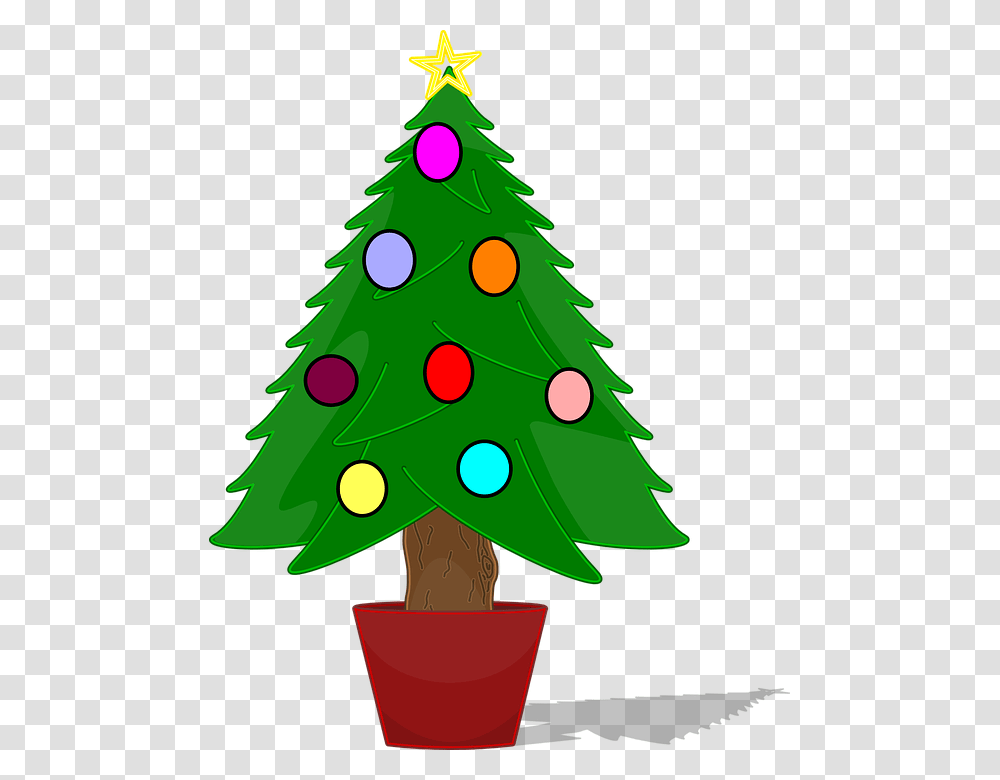 Christmas Tree Christmas Baubles Potted Tree Christmas Tree Clip Art, Plant, Ornament, Star Symbol Transparent Png