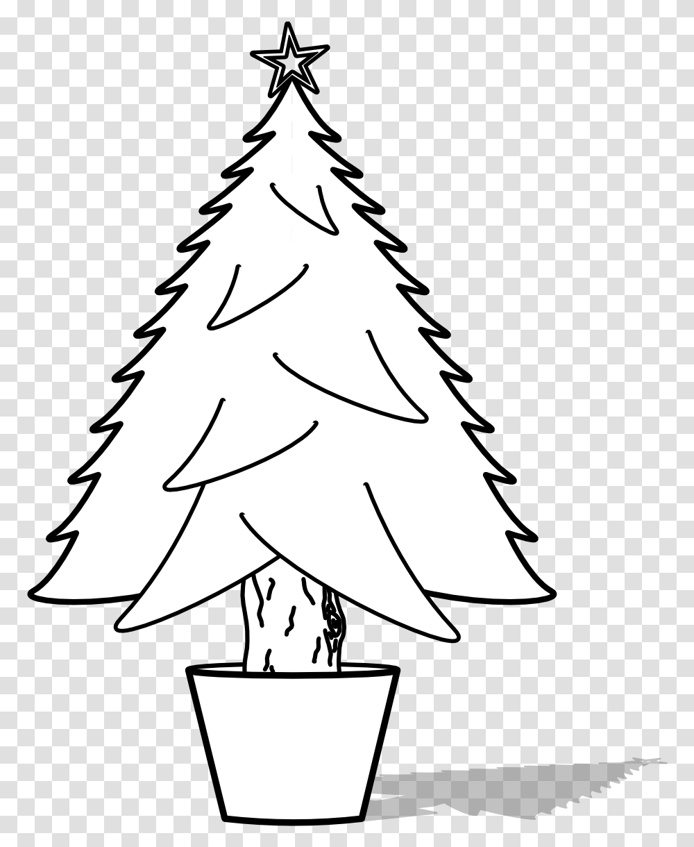 Christmas Tree Clip Art Black And White Christmas Tree, Plant, Person, Human, Star Symbol Transparent Png
