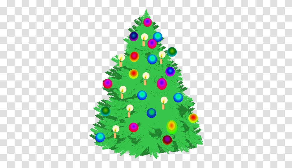 Christmas Tree Clip Art Lit Christmas Tree Clip Art, Plant, Ornament, Land, Outdoors Transparent Png