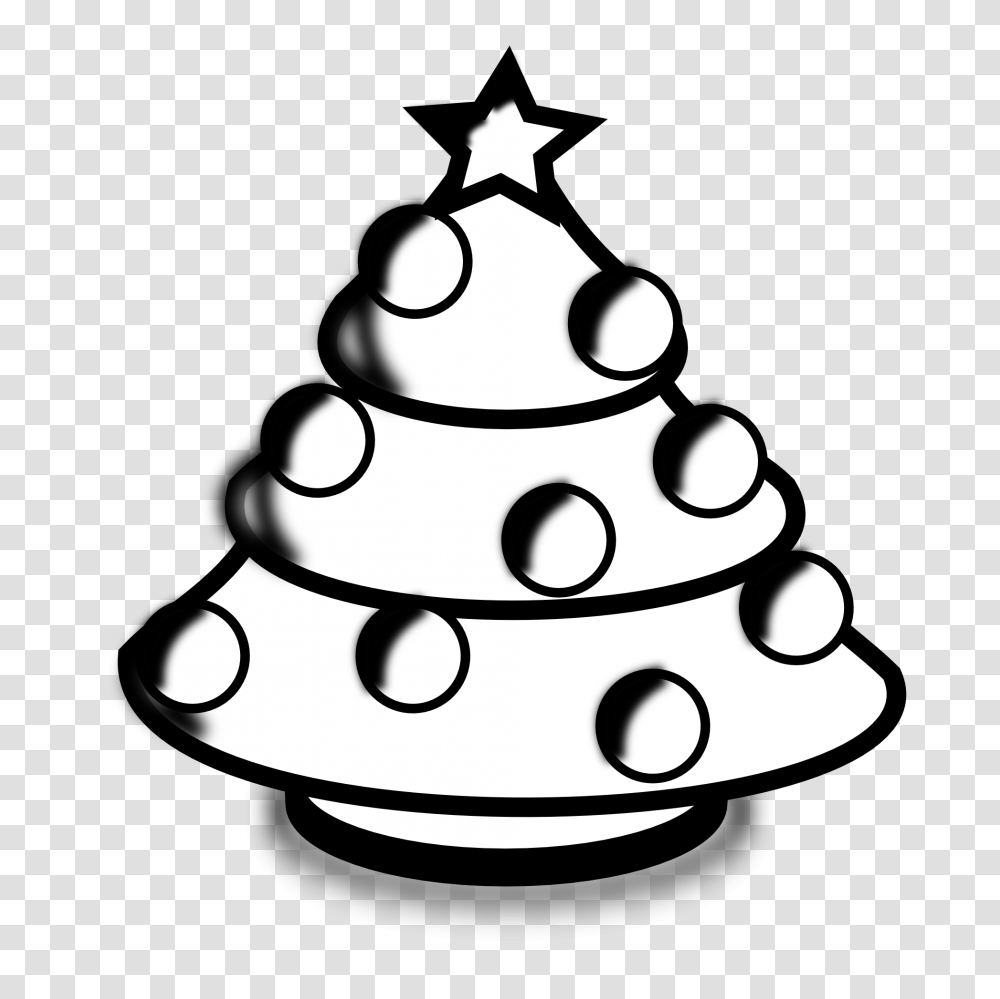 Christmas Tree Clipart Black And White, Plant, Ornament, Birthday Cake, Dessert Transparent Png