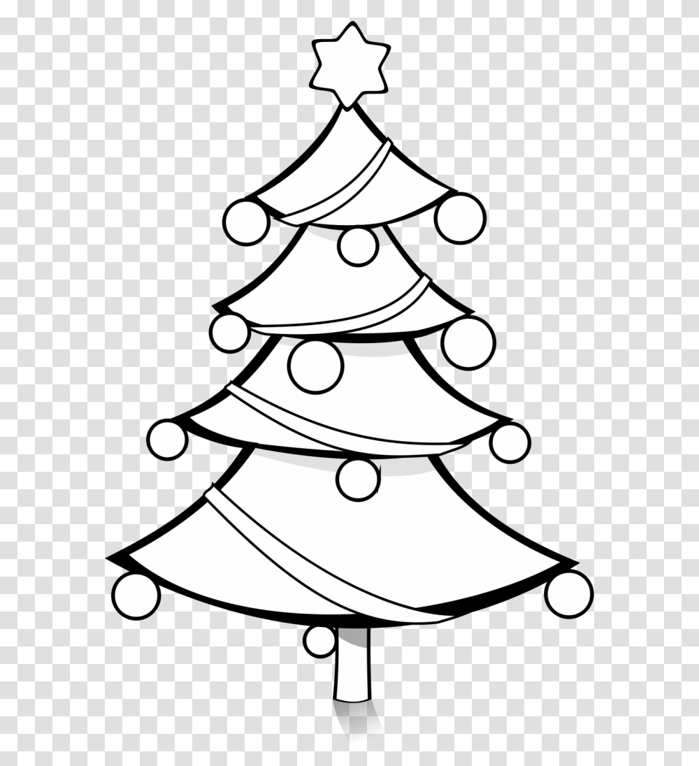 Christmas Tree Clipart Black And White, Plant, Ornament, Star Symbol, Stencil Transparent Png
