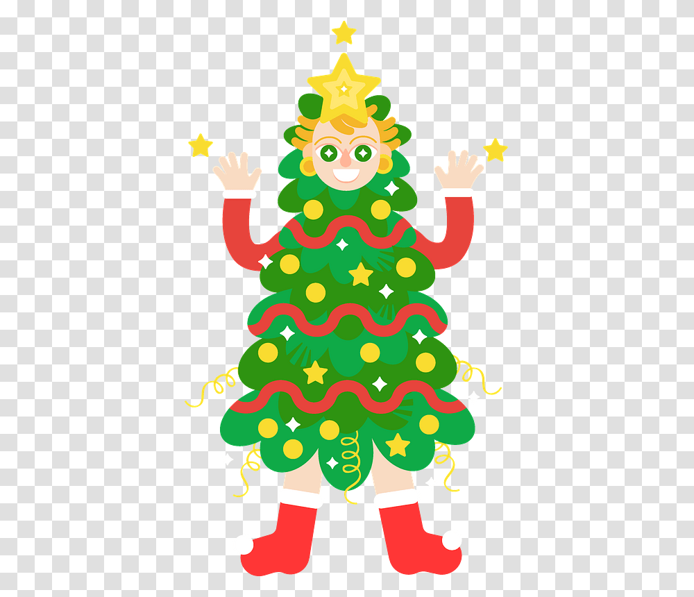 Christmas Tree Costume Clipart Christmas Tree, Plant, Ornament, Star Symbol Transparent Png