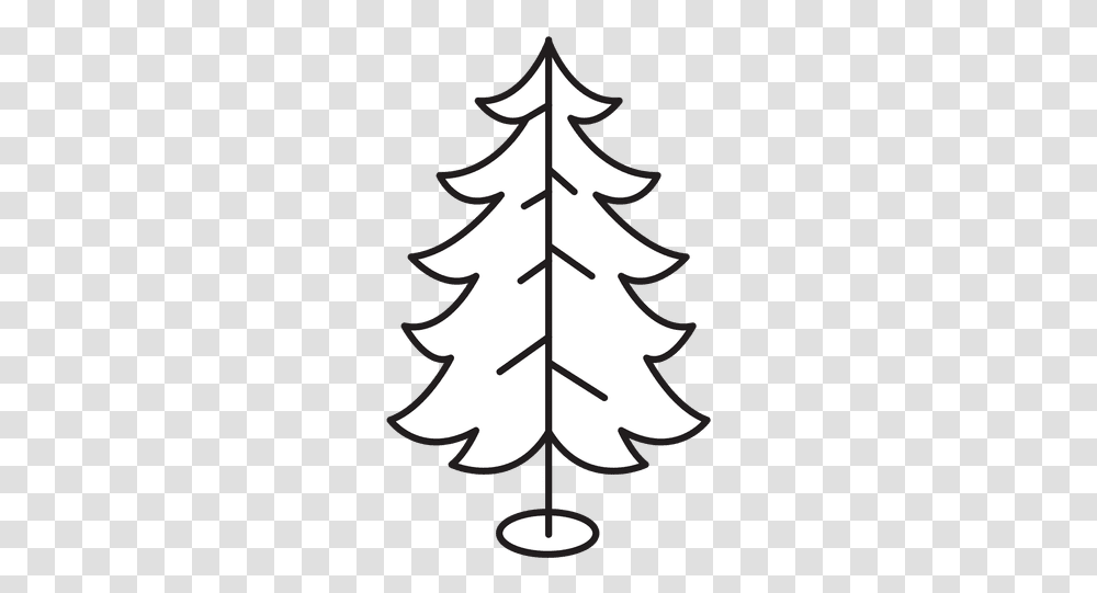Christmas Tree Curled Branches Stroke Icon 30 Arbol De Navidad Trazo, Plant, Stencil, Silhouette, Ornament Transparent Png