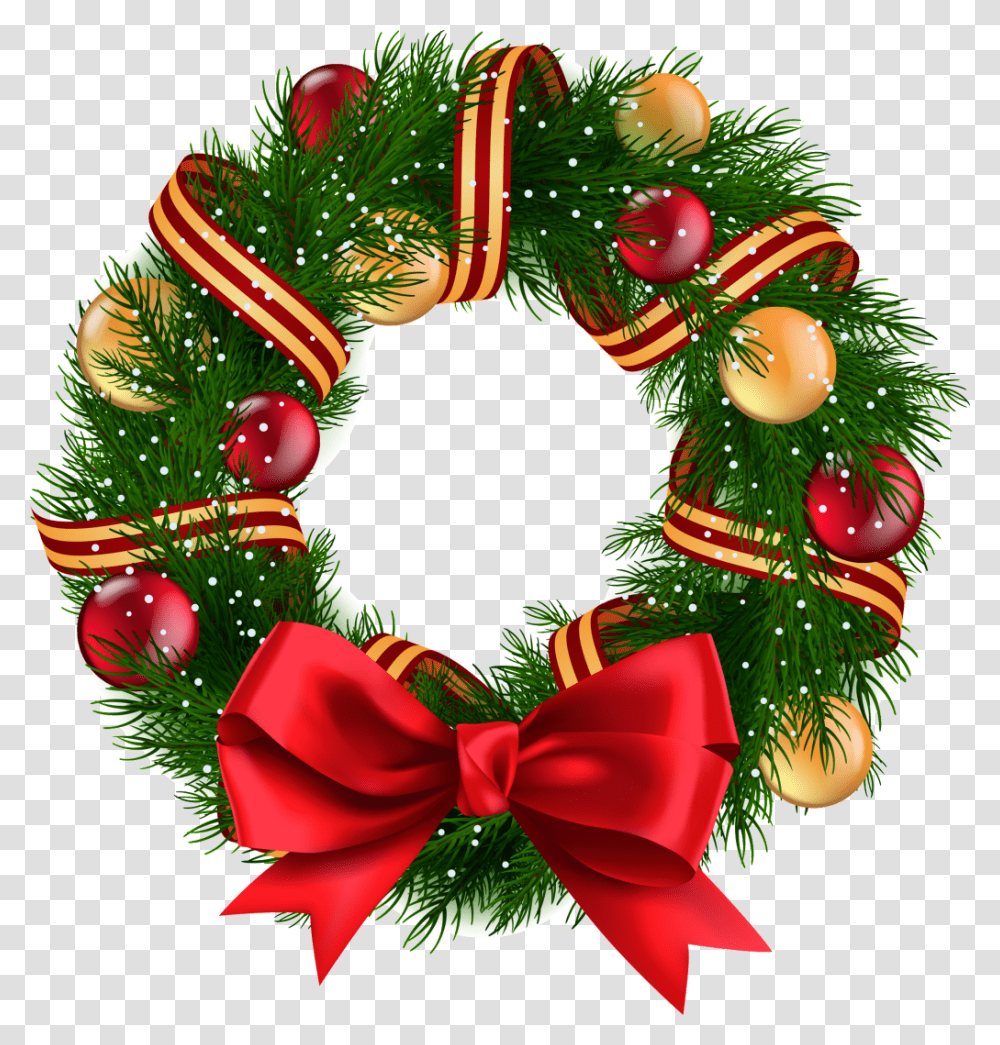 Christmas Tree Decoration Para Arbol De Navidad Guirlanda De Natal Com Fitas, Wreath, Ornament, Plant Transparent Png
