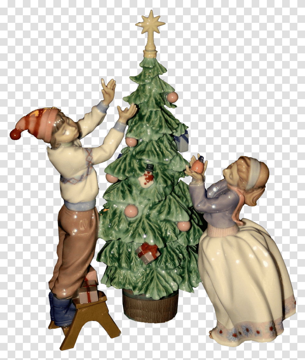 Christmas Tree Figurine Image Free Images Christmas Tree, Ornament, Plant, Person, Human Transparent Png