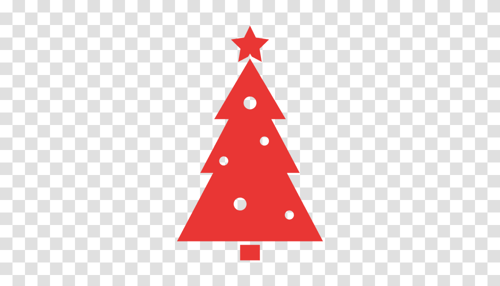 Christmas Tree Flat Icon Red, Plant, Ornament, Star Symbol Transparent Png