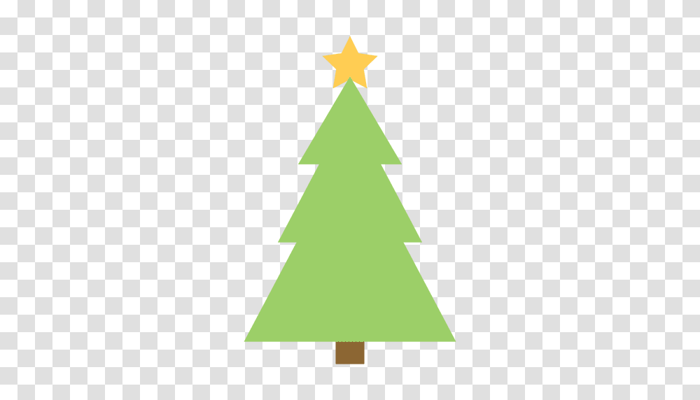 Christmas Tree Flat Icon, Star Symbol, Road, Sign Transparent Png