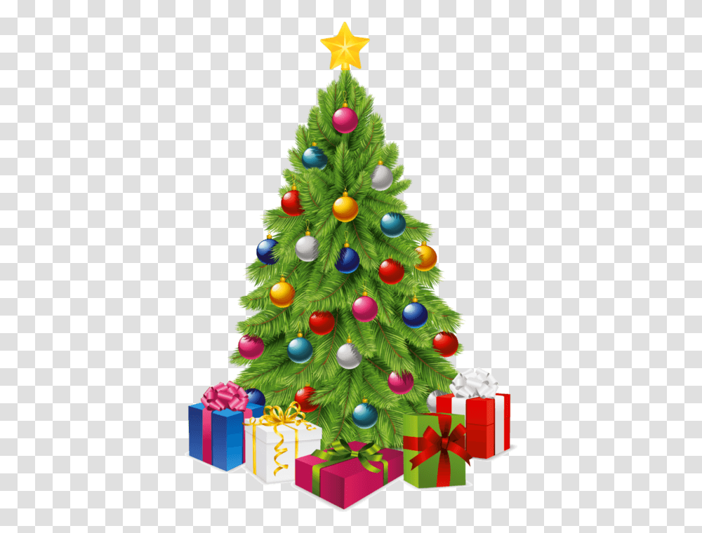 Christmas Tree Gifts Christmas Tree And Presents, Ornament, Plant, Pine Transparent Png